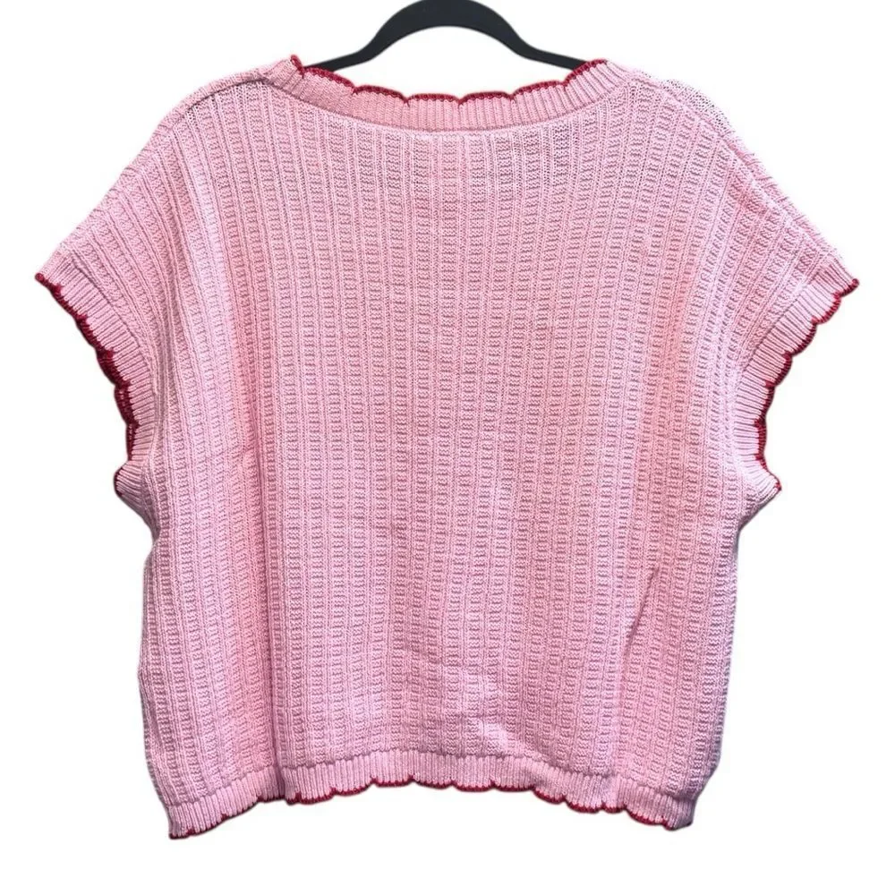 Pink Red Textured Light Weight Sweater Dolman Top NWT | SO ME - Picture 15 of 15